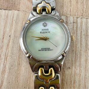 Anne Klein II ladies diamond two-tone dress watch NEW BATTERY